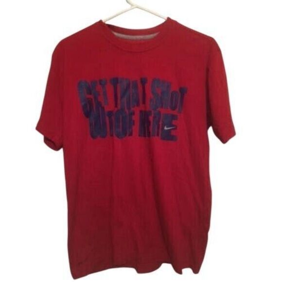NIKE GET THAT SHOT OUT OF HERE SIZE MEDIUM DRI-FIT T-SHIRT - Picture 1 of 3